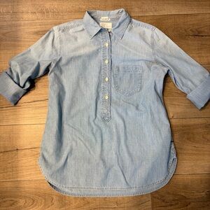 J. Crew Classic Blue Denim Button down Shirt